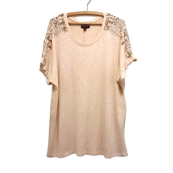 Slouchy Rhinestone Tee - Picture 1 of 13